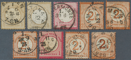 17868 Deutsches Reich - Brustschild: 1875, Neun Brustschild-Marken Mit Reichspost-Normstempel-Spätverwendu - Unused Stamps