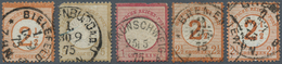 17869 Deutsches Reich - Brustschild: 1875, Fünf Brustschild-Marken, Eine GA Und Ein Brief Mit Reichspost-N - Unused Stamps