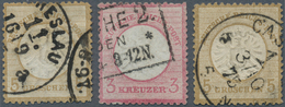 17870 Deutsches Reich - Brustschild: 1875, Drei Brustschild-Marken Und Eine GA Mit Reichspost-Normstempel- - Unused Stamps