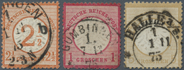 17875 Deutsches Reich - Brustschild: 1875, Drei Brustschild-Marken Und Zwei GA Mit Reichspost-Normstempel- - Unused Stamps