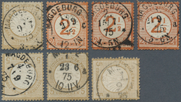 17881 Deutsches Reich - Brustschild: 1875, Sieben Brustschild-Marken Und Eine GA Mit Reichspost-Normstempe - Unused Stamps