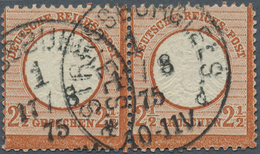17885 Deutsches Reich - Brustschild: 1875, Paar 2 1/2 Gr Mit Reichspost-Normstempel-Spätverwendungen Von " - Unused Stamps
