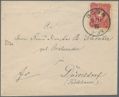 17887 Deutsches Reich - Pfennige: 1875, 10 Pfennige Dunkelkarminrot Auf Kleinem Brief Ab BONN 5/11 75 Nach - Covers & Documents