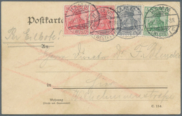17922 Deutsches Reich - Germania: 1902, 2 Pf, 5 Pf Und 2 X 10 Pf Germania, Portogerechte MiF Auf Eilboten- - Unused Stamps