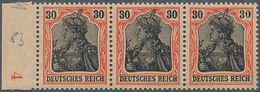 17939 Deutsches Reich - Germania: 1915, Germania Kriegsdruck 30 Pf. Dunkelrotorange/schwarz Mit Plattenfeh - Ungebraucht