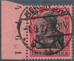 17941 Deutsches Reich - Germania: 1918, 80 Pfg. Germania, Kriegsdruck, Karminrot (metallisch Glänzend)/rot - Ungebraucht