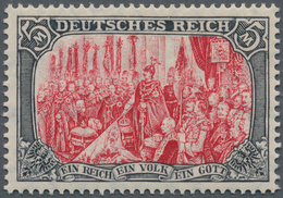 17944 Deutsches Reich - Germania: 1905, 5 M Friedensdruck, 26 : 17 Zähnungslöcher, MINISTERDRUCK, Farbfris - Ongebruikt