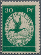 17948 Deutsches Reich - Germania: 1912, 30 Pfg. Flugpost Rhein/Main, Postfrisch In übl. Zähnung, Geprüft B - Unused Stamps