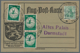 17951 Deutsches Reich - Germania: 1912, Flugpost Rhein/Main, 3 X 30 Pfg., Darmstadt, 23.6., Sowie Gelber H - Ungebraucht