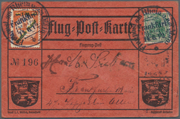 17955 Deutsches Reich - Germania: 1912, FLUGPOST RHEIN-MAIN "GELBER HUND" Doppel-Aufdruckmarke Auf Erst 20 - Unused Stamps