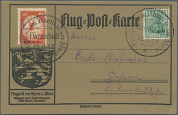 17958 Deutsches Reich - Germania: 1912, Flugpostmarke 10 Pf. E.EL.P. Mit Zusatzfrankatur Auf Entsprechende - Ongebruikt