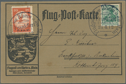 17961 Deutsches Reich - Germania: 1912, 20 Pfg. E.EL.P. Auf Sonderkarte Mit 5 Pfg. Germania Und Flugstempe - Unused Stamps