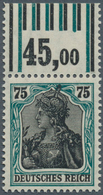 17962 Deutsches Reich - Inflation: 1919, 75 Pf. Freimarke Germania, Postfrisch Mit Fehlfarbe Des Rahmens " - Covers & Documents