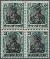 17963 Deutsches Reich - Inflation: 1919, 75 Pfg. Freimarke Germania, Postfrischer Viererblock Mit Fehlfarb - Briefe U. Dokumente