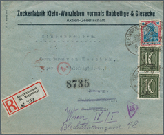 17978 Deutsches Reich - Inflation: 1921, 10 Pfg. Schwarzoliv Im Senkrechten Paar Mit 2 Mark Germania Auf F - Covers & Documents
