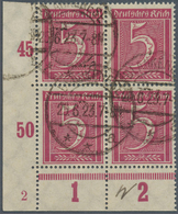 17980 Deutsches Reich - Inflation: 1922, 5 Pf. Ziffer Lilakarmin WZ 2 Waffeln, Viererblock Aus Der Linken - Brieven En Documenten