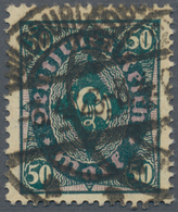 17989 Deutsches Reich - Inflation: 1922, 50 M. Posthorn, Grün/purpur, Vierpass-Wasserzeichen, Gest., Zähnu - Lettres & Documents