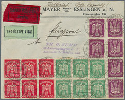 17992 Deutsches Reich - Inflation: 1922, 6 X 50 Pf Sowie Je Ein 6er-Block 60 Pf Bzw. 80 Pf Holztaube, MiF - Brieven En Documenten