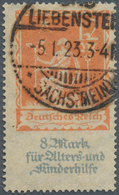 17998 Deutsches Reich - Inflation: 1922, 12+8 M., Alters- Und Kinderhilfe Mit Plattenfehler "Haken Am Fuß - Covers & Documents