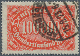 18002 Deutsches Reich - Inflation: 1923, 100000 M., Ziffer Im Queroval Mit Plattenfehler "f" Statt "s" In - Briefe U. Dokumente