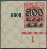 18016 Deutsches Reich - Inflation: 800 T. A. 500 Ungezähnter Probedruck In Rot Aus Der Linken Unteren Boge - Lettres & Documents