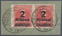 18021 Deutsches Reich - Inflation: 1923, 2 Mio. Auf 5 Tsd. M., Ungezähntes Waagerechtes Paar Auf Briefstüc - Covers & Documents
