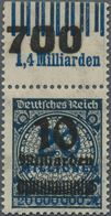 18028 Deutsches Reich - Inflation: 1923: 10 Mrd A 20 Mio Schwarzblau, Walzendruck-Oberrandstück, OPD Stett - Lettres & Documents