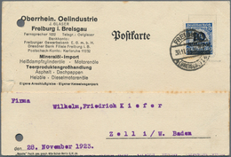 18029 Deutsches Reich - Inflation: 1923, "10 Miliarden" Auf 20 Mio Dunkelblau Durchstochen Seltene Einzelf - Lettres & Documents