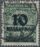 18030 Deutsches Reich - Inflation: 1923, 10 Mrd. Auf 50 Mio. M. Rosettenmuster, Schwarzopalgrün, Gest., Ei - Covers & Documents
