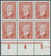 18045 Deutsches Reich - Weimar: 1928, Stephan 60 (Pfg.), Gestrichenes Papier Im Unterrand - Sechserblock, - Unused Stamps
