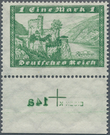 18047 Deutsches Reich - Weimar: 1924, 1 Mark Bauwerke, WZ Liegend, Postfrisches Unterrandstück Mit Seltene - Ongebruikt