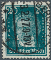 18057 Deutsches Reich - Weimar: 1926, Beethoven 20 Pf. Grünlichblau Mit Seltenem LIEGENDEN Wasserzeichen, - Unused Stamps
