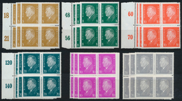 18063 Deutsches Reich - Weimar: 1928/1930, Ebert 3, 8, 10, 20, 10, 20 Pfg. Je 3x Als Viererblock, Mi. Fast - Ungebraucht