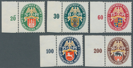 18072 Deutsches Reich - Weimar: 1928, Deutsche Nothilfe: Landeswappen (III), Komplette Serie Von 5 Werten, - Neufs