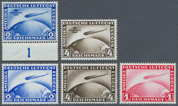 18077 Deutsches Reich - Weimar: 1930, Südamerikafahrt 2 RM U. 4 RM U. 4 RM Mit Falz, Dazu Zeppelin 2 RM, 4 - Unused Stamps