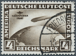 18079 Deutsches Reich - Weimar: 1930, 4 Mark Südamerikafahrt Gestempelt, Stehendes Wasserzeichen, Tiefstsi - Unused Stamps