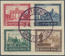 18084 Deutsches Reich - Weimar: 1930, IPOSTA-Block-Herzstück Auf Briefstück Mit Zeppelin Bordpost-Stempel. - Ungebraucht
