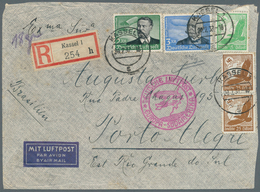 18140 Deutsches Reich - 3. Reich: 1937, 20.7. 3 RM Zeppelin Mit Waagerechter Gummiriffelung In MiF Mit 2 R - Unused Stamps