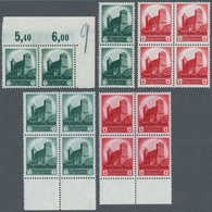 18144 Deutsches Reich - 3. Reich: 1934, Reichsparteitag, 8 Sätze, Dabei Unterrand - Viererblocksatz, Mi. 6 - Unused Stamps