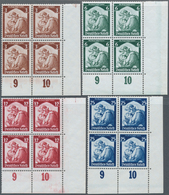 18149 Deutsches Reich - 3. Reich: 1935, 3Pf. Bis 25Pf., Saarabstimmung, Kpl. Postfrischer 4-er Blocksatz A - Unused Stamps