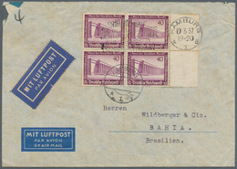 18174 Deutsches Reich - 3. Reich: 40 Pfg. WHW 1936 Im Viererblock Mit Rand Auf Luftpost-Überseebrief Aus H - Unused Stamps