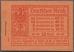 18225 Deutsches Reich - Markenheftchen: 1921, 12 M. Germania-Heftchen Mit ONr. 1, Heftchen-Rand Dgz., Post - Carnets