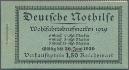 18229 Deutsches Reich - Markenheftchen: 1929, Markenheftchen Nothilfe, "Gültig Bis 30. Juni 1930" (hierbei - Markenheftchen