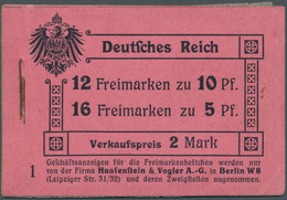 18233 Deutsches Reich - Markenheftchenblätter: 1910, Markenheftchen 2 Mark Auf Rosafarbenem Karton (1.1 A) - Carnets