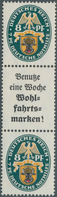 18245 Deutsches Reich - Zusammendrucke: 1928, Nothilfe 8 Pf. + A2 + 8 Pf. , Sehr Seltener, Senkrechter Zus - Zusammendrucke