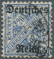 18260 Deutsches Reich - Dienstmarken: 20 Pfg. Wasserzeichen Ringe, Gest., Echt Und Einwandfrei, Kurzbefund - Dienstmarken