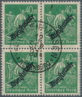 18265 Deutsches Reich - Dienstmarken: 1923, 40 M. Schlangenaufdruck In Guter Farbe Gelblichgrün, 4er-Block - Dienstmarken