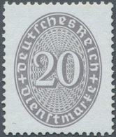 18270 Deutsches Reich - Dienstmarken: 1927 Strohhutmuster 20 Pf. Rötlichgrau Ungebraucht Mit LIEGENDEM WAS - Dienstmarken