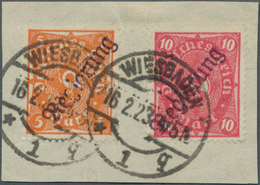 18274 Deutsches Reich - Dienst-Kontrollaufdrucke: 1922: WIESBADEN Posthorn 5 Mk Einfarbig In Mischfrankatu - Service