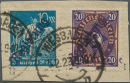 18275 Deutsches Reich - Dienst-Kontrollaufdrucke: 1922: WIESBADEN, 10 Mk Arbeiter In Mischfrankatur Mit Po - Dienstmarken